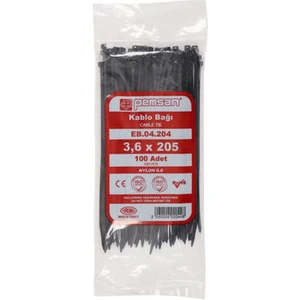 3,6X205 Plastik Cırt Kelepçe Kablo Bağı 100'lu Paket