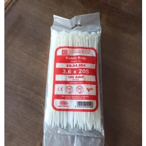 3,6X205 Plastik Cırt Kelepçe Kablo Bağı 100'lu Paket