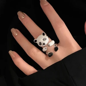 Kadın Sevimli Çocuksu Panda Niş Küçük Tilki Açık İşaret Parmağı Yüzük (Yurt Dışından)