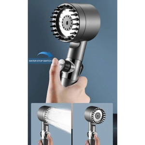 Yeni Nesil Masajlı Turbolu Çok Fonksiyonlu Filtreli Siyah Duş Başlığı