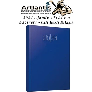 2024 Ajanda 17 x 24  cm  Çizgili Cilt Bezli Dikişli 1 Adet Günlük Planlayıcı Cilt Bezi Ciltli Ajanda 2024 Ofis Okul Büro