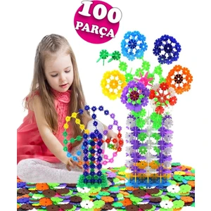100 Parça Eğitici Kilitli Diskler Stem Eğitimi Uyumlu Eğitici Oyuncak  Seti