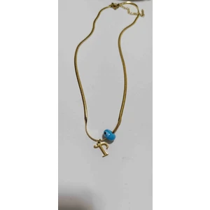 Didams Accessories Çelik Italyan Zincirli Nazar Boncuklu Harf Kolye (T Harfi)