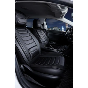 hyundai I20 Uyumlu Lüks Deri Oto Koltuk Kılıfı Ön/arka Set (Asya Seri) Siyah