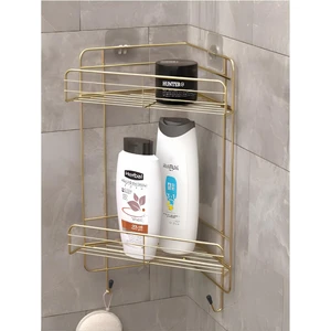 Paslanmaz  Banyo Rafı Şampuanlık Duş Rafı Banyo Düzenleyici Banyo Köşe Rafı Yapışkanlı Şampuan Rafı Gold