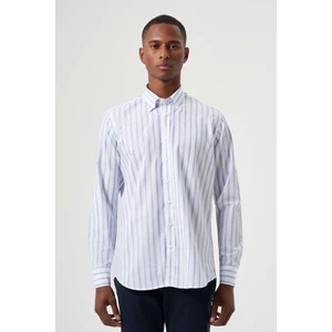 Regular Fit Çizgili Mavi Erkek Gömlek GM23Y231041_D35