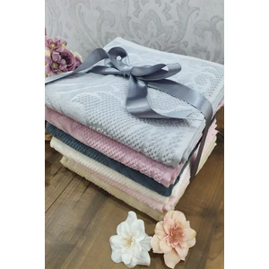 6 Adet 50x90 Cm Kadife Havlu Seti El-Yüz Havlusu Çeyiz Seti Renkli