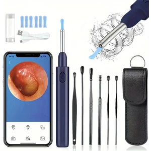 1296P Kameralı Kulak Kiri Temizleme Aracı, IPhone Android ile Uyumlu Dahili Wifi, 6 Kulak Kepçesi ve 6 Kulak Toplama Aracı ile (Yurt Dışından)