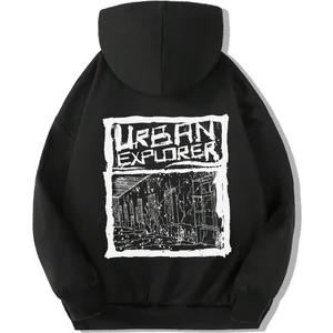 BRZ Collection Unisex Çocuk Urban Explorer Arka Baskılı Hoodie