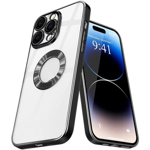 Apple iPhone 15 Pro Max Uyumlu Kılıf Şeffaf Parlak Kenarlı Omega