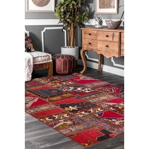 Patchwork Desenli Yıkanabilir Pamuk Taban Dijital Baskılı Halı