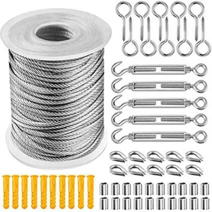 30M Çelik Pvc Kaplı Esnek Tel Halat Yumuşak Kablo Şeffaf Paslanmaz Çelik Çamaşır Ipi Çapı 2mm Kiti (Yurt Dışından)