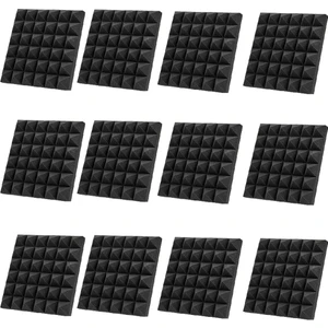 12 Adet Akustik Ses Geçirmez Köpük Ses Emici Paneller Ses Yalıtım Panelleri Stüdyo Duvarları Tavan Için Kama, 2X12X12 Inç (Yurt Dışından)