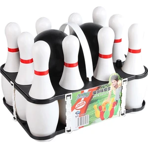 Çocuklar ve Yetişkinler Için 1 Set Bowling Seti Aile Çocuklar ve Yetişkinler Için 10 Lobutlu 2 Top Arka Bahçe Kukaları (Yurt Dışından)