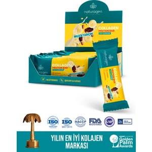 Collagen () Protein Bar Muz+Tarçın Glutensiz,Vegan,Sağlıklı Atıştırmalık 35 gr x 12 Adet