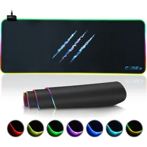 Raptor 80X30CM Mikrofiber Yüzey/Kaydırmaz Kauçuk Zemin 360° RGB Dikişli Xl Mousepad - Siyah