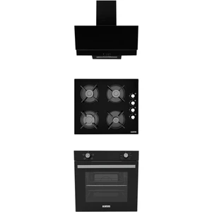 605 Siyah Soğutma Fanlı 3'lü Ankastre Set [F17-GLS640-MFA605]