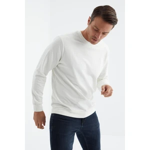 Tommy Life Ekru Basic O Yaka Rahat Form Erkek Sweatshirt - 88053