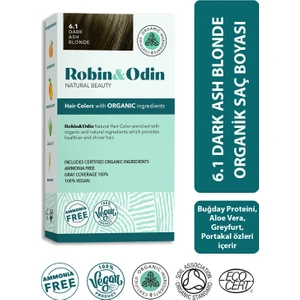 Robin & Odin Organik Amonyaksız Kalıcı Saç Boyası 6.1 Dark Ash Blonde / Koyu Küllü Sarı