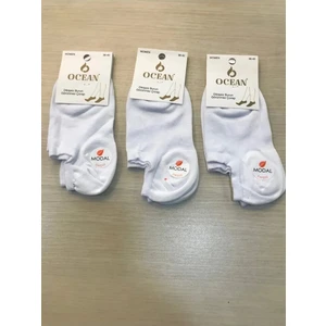 Ocean Modal Dikişsiz Görünmez Topuktan Sıyrılma Yapmayan Üçlü Paket Spor Ayakkabı Çorabı