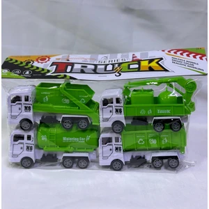 Pasifik Toys Pasifik Oyuncak Poşette 4lü Çöp Arabaları Çek Bırak