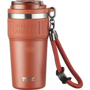 Tkk Yeni Koleksiyon 630ML Pipetli / Pipetsiz Kullanım Askılı Paslanmaz Çelik Termos Kahve Mug Matara