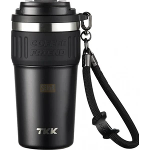Tkk Yeni Koleksiyon 630ML Pipetli / Pipetsiz Kullanım Askılı Paslanmaz Çelik Termos Kahve Mug Matara