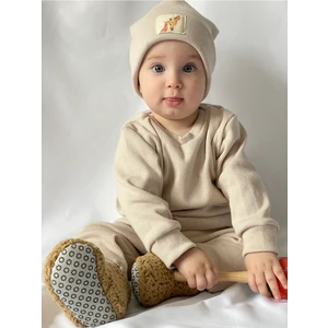 Pamuk Bereli 3'lü Takım Bebek ve Çocuk Bej