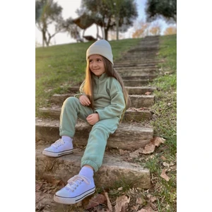 Triko Bere Hediyeli Kışlık Fermuarlı Polar Takım