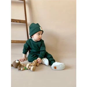 miababy Pamuk Bereli 3'lü Takım Bebek ve Çocuk Nefti Yeşil