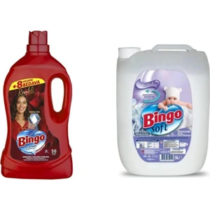 Renkli Matik Sıvı 50 Yıkama 3 Lt + Bingo Soft Yumuşatıcı Sensitive 50 Yıkama 5 Lt