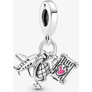 Charmy Accessory Uçak, Dünya Küresi ve Bavul Sallantılı Charm