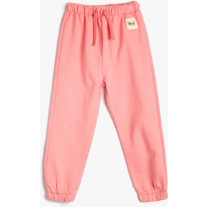 Basic Jogger Eşofman Altı Aplike Detaylı Beli Bağlamalı Pamuklu