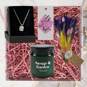 Mum Kolye ve Çiçek Hediye Seti  12