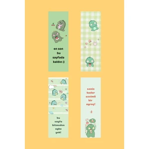 Sumicorn Design Sevimli Dinozor Temalı Kawaii Kitap Ayracı 4'lü Set