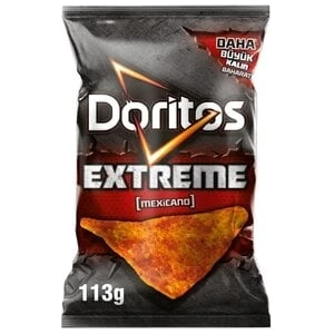 ( 4 Adet  ) Doritos Extreme Mexicano Acı Baharatlı Mısır Cipsi Süper Boy 113 gr