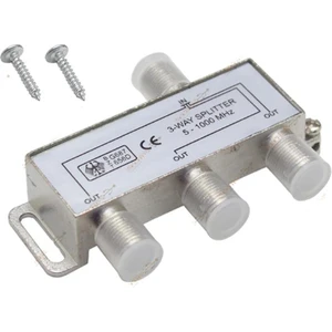 1 Giris 3 Çıkıs Kablo Tv Uydu Anten Çoklayıcı 3'lü Splitter + 4 Adet F Konnektör