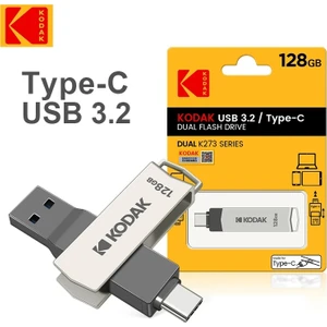 128Gb.K273 Type-C ve USB 3.2 Type-C Girişli Tüm Cihazlara İphone 15 Serisine Uygun Yüksek Hızlı Usb Otg Flash Bellek Çift Giriş Metal Sağlam Orjinal