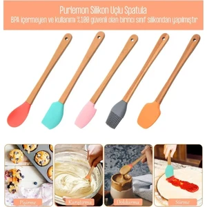 5 Parça Mini Silikon Spatula Kaşık Fırça Seti