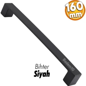 Bihter (160 mm - 16 cm) Siyah Metal Mobilya Mutfak Çekmece Dolabı Dolap Kapak Kulbu Kulpu Kulpları
