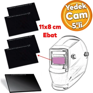 Kaynak Baş Maskesi El Tipi Kaynak Maske Yedek Camı 10 Numara Filtre 3 mm Kalınlık 5 Adet