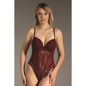 Desteksiz Dantelli Çıtçıtlı Body C15080 Bordo