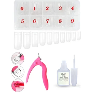 Nail Master 500LÜ Şeffaf Yarım Ay Set Tips Tırnak + Tips Makası + Tips Yapıştırıcısı 10GR EGEMEN3165