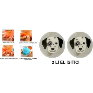 Köpekli Cep Sobası - El Isıtıcı - 2 Adet Sıcak Su Torbası Pvc  9 cm