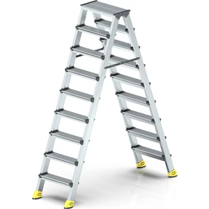 9+9 Lüx Çift Çıkışlı Alüminyum Merdiven