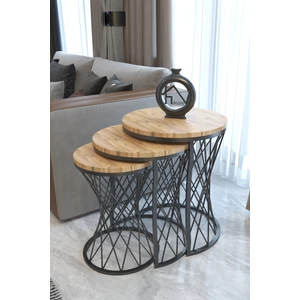 Hasır C Zigon Sehpa Statik Açık Ahşap