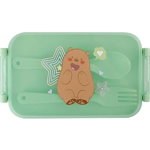We Bare Bears Lisanslı Çatal Kaşıklı Yemek Kabı (470ML) - Boz Ayı