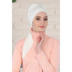 Aisha's Design Kuşaklı Penye Bone Beyaz