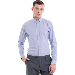 Mavi Comfort Fit Desenli 100% Pamuklu Italyan Yaka Uzun Kollu Spor Gömlek