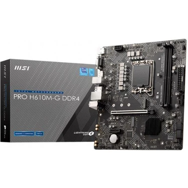 MSI PRO H610M-G DDR4 3200MHZ 1XVGA 1XHDMI 1XDP 1XM.2 USB 3.2 MATX 1700P (13. VE 12.NESİL İŞLEMCİ